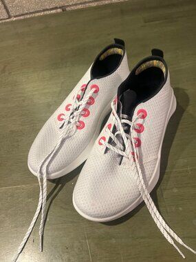 Allbirds Womens White Sneakers With Red Accents - Size 11 - Sustainable Material